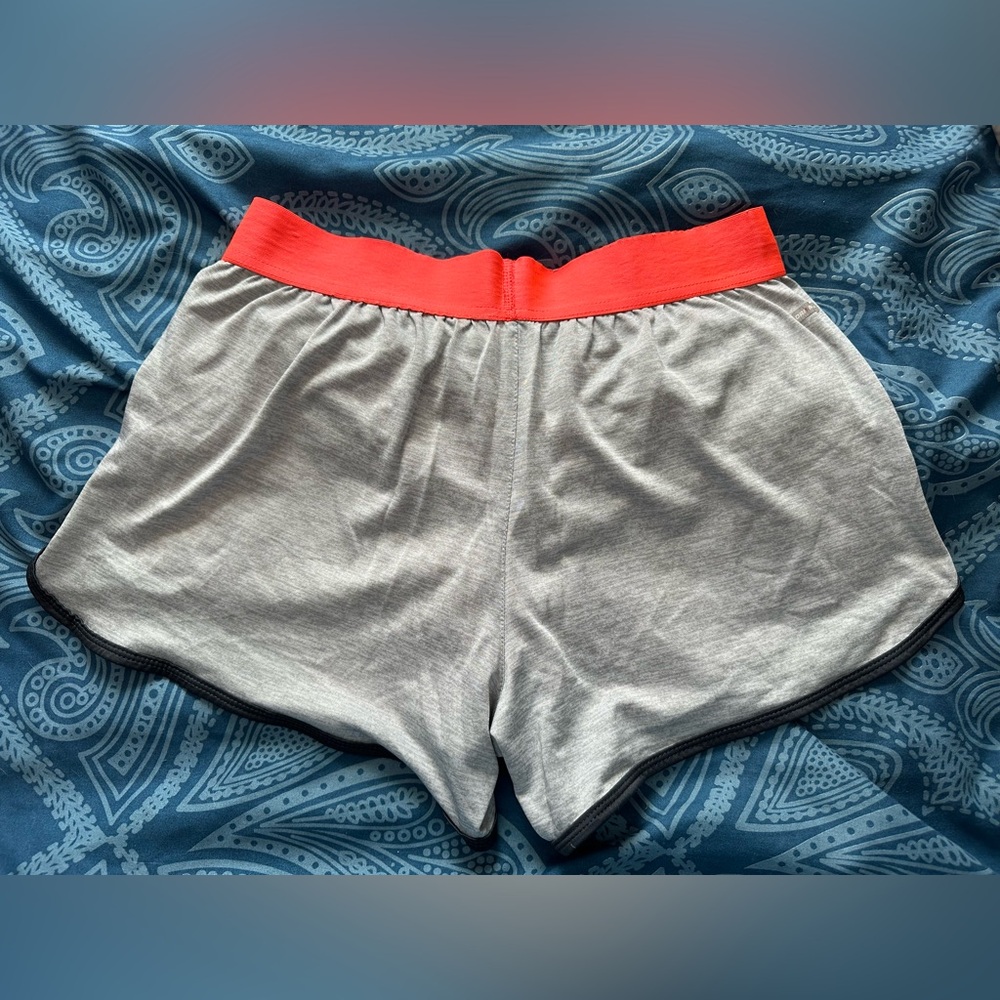 Danskin NOW - Gray Shorts with Orange Waistband - Small